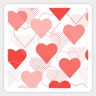 Lots of hearts in  a pink and red pattern Magnet